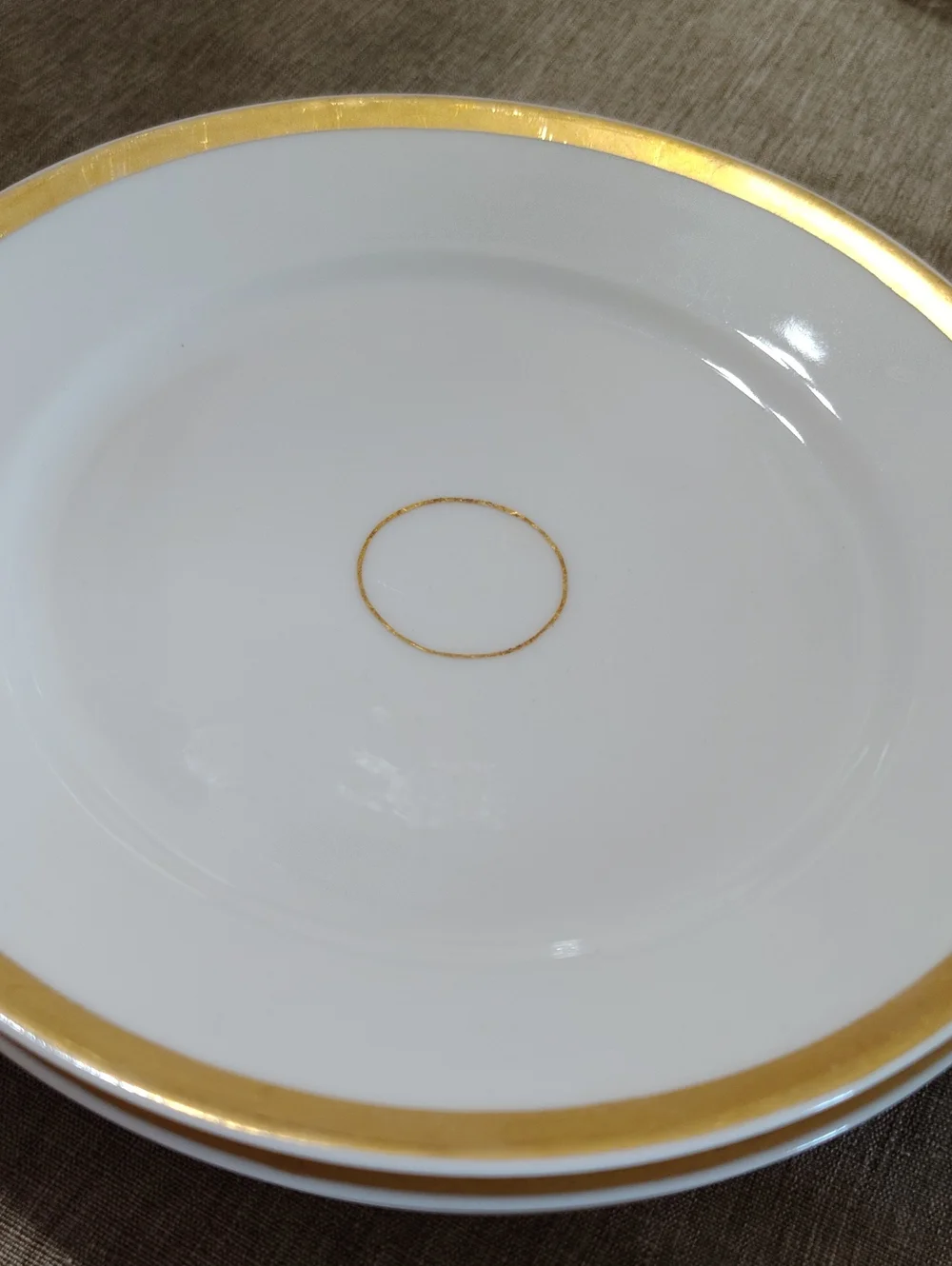 Haviland Limoges White and Gold Rim Porcelain Side Plate Wedding Ring Set Of 5